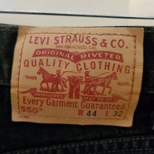Levi's Men's 550 Relaxed-fit Jeans Black 44x32 Exc